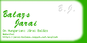 balazs jarai business card