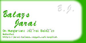 balazs jarai business card